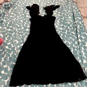 Jet Black Ralph Lauren Formal Midi Dress